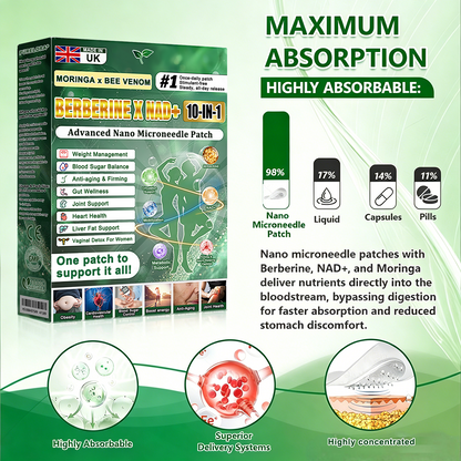 🏆 2026 Best Seller | 🔥 𝐏𝐮𝐫𝐞𝐥𝐨𝐫𝐚® Moringa · Berberine × NAD+ 𝟏𝟎-𝐢𝐧-𝟏 𝐀𝐝𝐯𝐚𝐧𝐜𝐞𝐝 𝐍𝐚𝐧𝐨 𝐌𝐢𝐜𝐫𝐨𝐧𝐞𝐞𝐝𝐥𝐞 𝐏𝐚𝐭𝐜𝐡 — 𝐎𝐧𝐜𝐞 𝐃𝐚𝐢𝐥𝐲, 𝐕𝐢𝐬𝐢𝐛𝐥𝐞 𝐑𝐞𝐬𝐮𝐥𝐭𝐬 𝐢𝐧 𝟕 𝐃𝐚𝐲𝐬