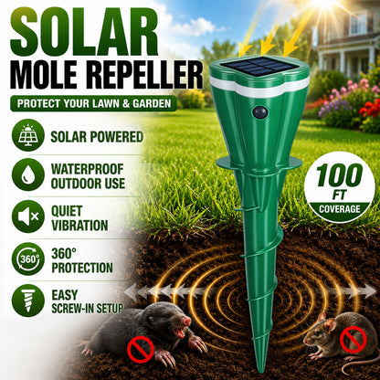 🌸Hot Sale 50% OFF☘️Solar Powered Waterproof Screw Mole Repellent