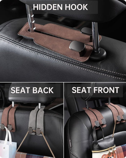 🔥 LAST DAY 60% OFF - Luckysong® Premium Genuine Leather Car Seat Headrest Hook