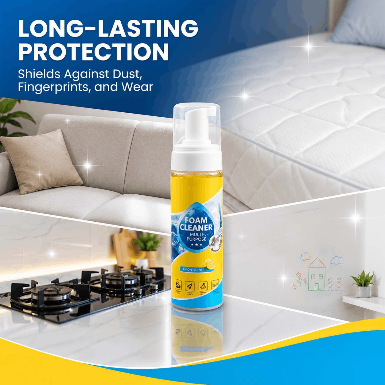🔥Last Day 60% OFF - Foam No-Rinse Cleaner — Spray, Wipe & Done