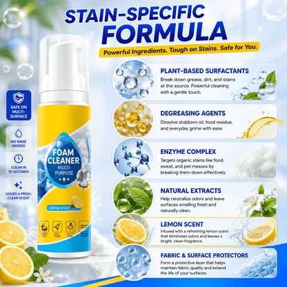 🔥Last Day 60% OFF - Foam No-Rinse Cleaner — Spray, Wipe & Done