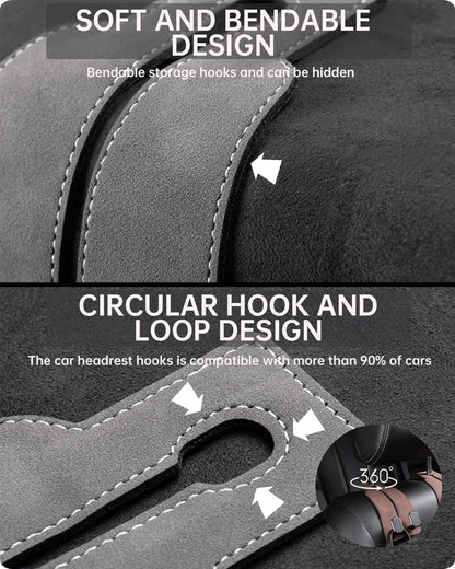 🔥 LAST DAY 60% OFF - Luckysong® Premium Genuine Leather Car Seat Headrest Hook