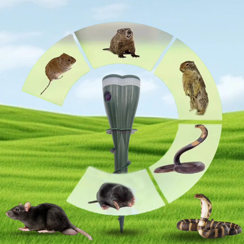 🌸Hot Sale 50% OFF☘️Solar Powered Waterproof Screw Mole Repellent